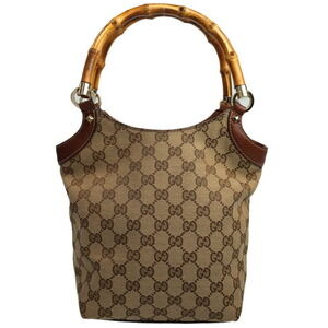 Gucci Bamboo Top Handle Leather Shoulder Bag Handbag